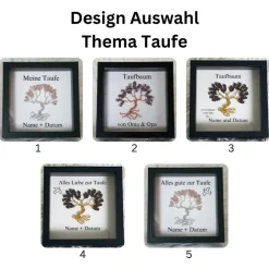 Mini Edelsteinbaum Geschenk zur Taufe / Taufbaum/ Personalisierter Bilderrahmen / Lebensbaum /Taufrahmen