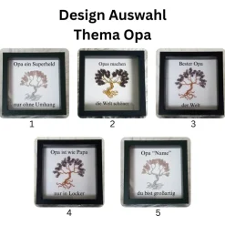 Mini Edelsteinbaum Geschenk / Opa du bist großartig/ Personalisierter Bilderrahmen / Lebensbaum/ Geschenkidee Opa