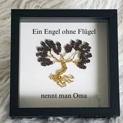 Mini Edelsteinbaum Geschenk/ Oma nennt man Engel/ Personalisierter Bilderrahmen / Lebensbaum/ Geschenkidee Oma