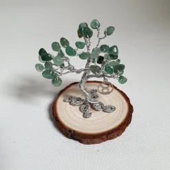 Mini Glücksbaum im Zeichen des Stiers - Kleiner Drahtbaum mit Edelsteinen Splittern