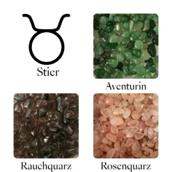 Mini Glücksbaum im Zeichen des Stiers - Kleiner Drahtbaum mit Edelsteinen Splittern