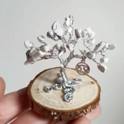 Mini Glücksbaum im Zeichen des Krebses- Kleiner Drahtbaum mit Edelsteinen Splittern - Sternzeichenbaum