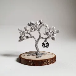 Mini Glücksbaum im Zeichen des Krebses- Kleiner Drahtbaum mit Edelsteinen Splittern - Sternzeichenbaum