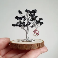 Mini Glücksbaum im Zeichen des Steinbock - Kleiner Drahtbaum mit Edelsteinen Splittern - Sternzeichenbaum