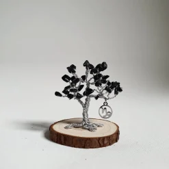 Mini Glücksbaum im Zeichen des Steinbock - Kleiner Drahtbaum mit Edelsteinen Splittern - Sternzeichenbaum