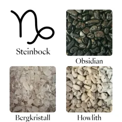 Mini Glücksbaum im Zeichen des Steinbock - Kleiner Drahtbaum mit Edelsteinen Splittern - Sternzeichenbaum