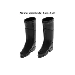 Mini Gummistiefel schwarz 26 x 35 mm | Miniaturwelt gestalten | Zubehör Wichteltür