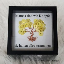 Mini Knopfbaum Geschenk/ Muttertag/ Personalisierter Bilderrahmen / Lebensbaum /Geschenkidee Mama