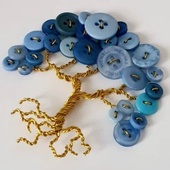 Mini Knopfbaum Geschenk/ Vatertag/ Personalisierter Bilderrahmen / Lebensbaum /Geschenkidee Papa