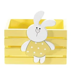 Mini Osterkorb Osternest Osterkiste Osterdekoration grün und gelb Ostern