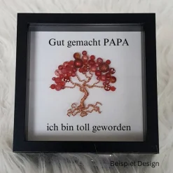 Mini Perlenbaum Geschenk/ Vatertag / Personalisierter Bilderrahmen / Lebensbaum /Geschenkidee Papa