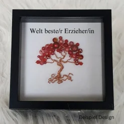 Mini Perlenbaum Geschenk/ Kindergarten / Personalisierter Bilderrahmen / Lebensbaum Erzieher  /Geschenkidee Kita