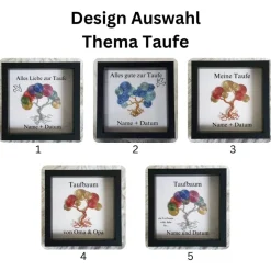 Mini Schneckenbaum Geschenk zur Taufe / Taufbaum/ Personalisierter Bilderrahmen / Lebensbaum /Taufrahmen