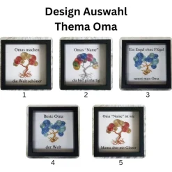 Mini Schneckenbaum Geschenk/ Oma ist wie Mama/ Personalisierter Bilderrahmen / Lebensbaum/ Geschenkidee Oma
