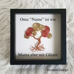 Mini Schneckenbaum Geschenk/ Oma ist wie Mama/ Personalisierter Bilderrahmen / Lebensbaum/ Geschenkidee Oma