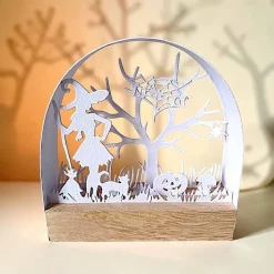 Mini Schwibbogen Herbst Halloween – Klötzchen Hexe Kürbis Spinne – Handgemachte Herbstdeko