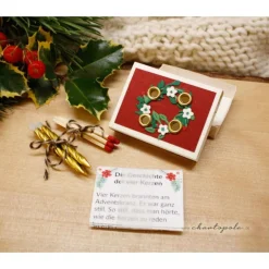 Mini-Adventskranz in der Streichholzschachtel – handgemachtes Weihnachtsunikat