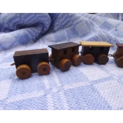 Miniatur Eisenbahn Holzzug Zug Lokomotive Waggon Holz