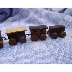 Miniatur Eisenbahn Holzzug Zug Lokomotive Waggon Holz