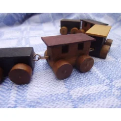 Miniatur Eisenbahn Holzzug Zug Lokomotive Waggon Holz