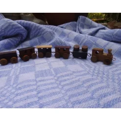 Miniatur Eisenbahn Holzzug Zug Lokomotive Waggon Holz