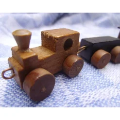 Miniatur Eisenbahn Holzzug Zug Lokomotive Waggon Holz