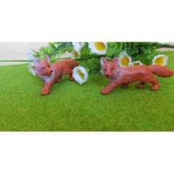 Miniatur Fuchs Deko – Perfekt für Puppenhaus, Basteln & Krippenbau – Länge 7,5 cm
