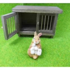 Miniatur Hase ohne Hasenstall – Osterdeko & Bastelzubehör für Feengarten