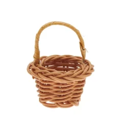 Miniatur Korb mit Henkel 4,5x4,5x6,5 cm | Mini Henkelkorb | Wichtelzubehör