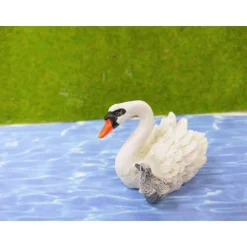 Miniatur Schwan Schwanenfamilie – Deko für Ostern, Sommer & Feengarten – 4-teilig, Resin