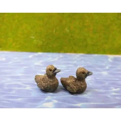 Miniatur Schwan Schwanenfamilie – Deko für Ostern, Sommer & Feengarten – 4-teilig, Resin