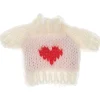 Miniatur Strickpullover Herz rot