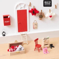 Miniatur Strickpullover in Rot-Weiß