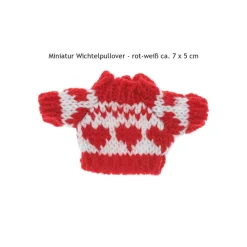 Miniatur Strickpullover in Rot-Weiß