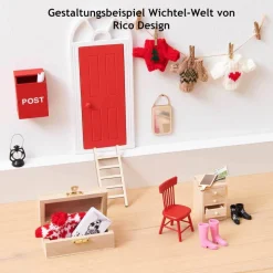 Miniatur Strickpullover rot mit grüner Tanne