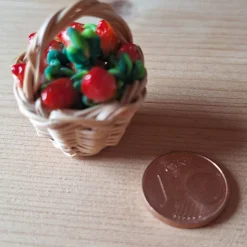 Miniatur Wichtel Erdbeeren Muttertag Korb Puppenstube