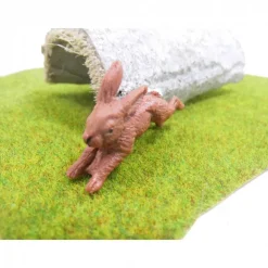 Miniatur Wildkaninchen Hase – Deko & Basteln für Puppenhaus, Krippe & Jagdszene