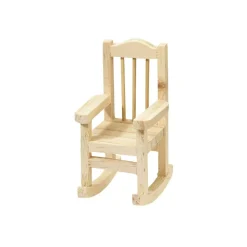 Miniatur-Schaukelstuhl aus Holz natur, ca. 5,5 × 5,5 × 10 cm