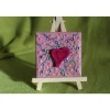 Minibild FILZHERZERL  Acrylmalerei Keilrahmen Staffelei Geschenk zu Muttertag Valentinstag für Verliebte