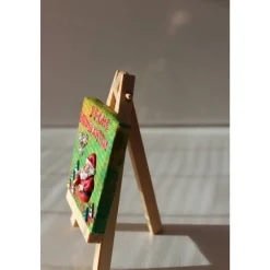 Minibild FROHE WEIHNACHTEN, kleine Collage Weihnachtsdeko mit Nikolaus aus Polyresin, nette Tischdeko oder Gastgeschenk