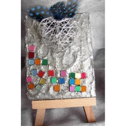 Minibild LOVE Acrylmalerei Keilrahmen Staffelei Geschenk zu Muttertag Valentinstag für Verliebte