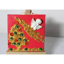 Minibild WEIHNACHTSENGEL , kleine Collage Weihnachtsdeko mit Engel aus Polyresin, nette Tischdeko oder Gastgeschenk