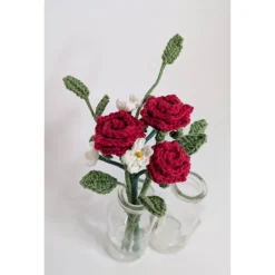 Miniblumenstrauß Rosen gehäkelt | Vintageblumenstrauß | kleine Aufmerksamkeit | Valentinstagsgeschenk