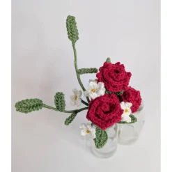Miniblumenstrauß Rosen gehäkelt | Vintageblumenstrauß | kleine Aufmerksamkeit | Valentinstagsgeschenk