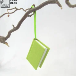 Minibuch Dekoration, kiwi-grün, Mini-Notizbuch, handgefertigt