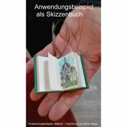 Minibuch, Frohe Weihnachten, Dekoration, hell-rot gold, Mini-Notizbuch, handgefertigt