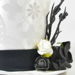 Mini-Hütchen - Gothic Fascinator Hochzeit Fledermäuse Rosen