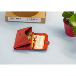 Minimalistische Portemonnaie für Damen. Leder Geldbeutel. Schlanke Brieftasche. Leder Etui. Geschenk für ihn.