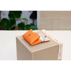 Minimalistischer Leder Geldbeutel. Kleine Ledergeldbörse. Schlanke Brieftasche.Geldbeutel für Damen.