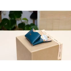 Minimalistischer Leder Geldbeutel. Kleine Ledergeldbörse. Schlanke Brieftasche.Geldbeutel für Damen.